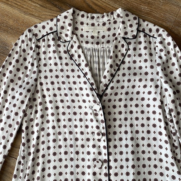 Jonathan Simkhai Button Front Printed Blouse - Picture 2 of 16